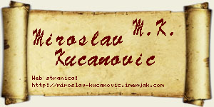 Miroslav Kucanović vizit kartica